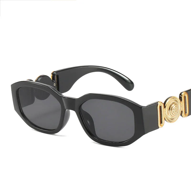 

Brand New Polygon Frames Women Sunglasses Female Vintage Bronzing Wide Frame Sun Glasses Gradient Travel Vacation Eyewear UV400