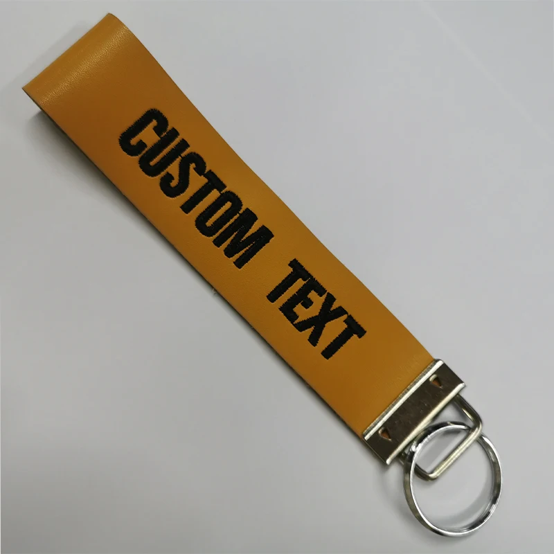 Сделай Сам пользовательская Вышивка PU Кожаный ремешок брелки для женщин сумка