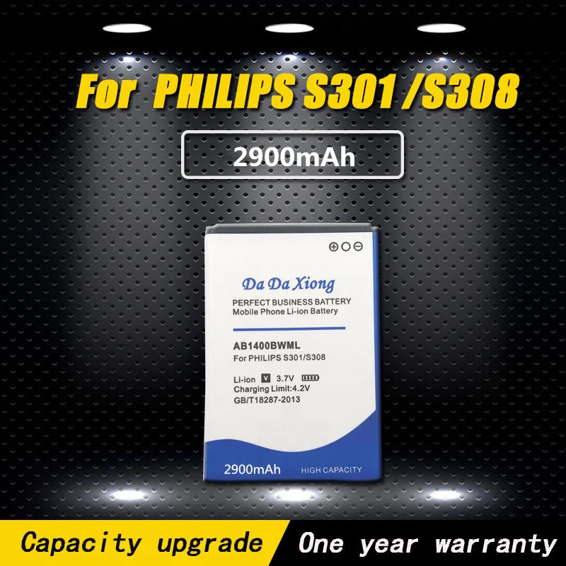 Высококачественный литий-ионный аккумулятор 2900 мАч AB1400BWML для телефона PHILIPS S301 S308