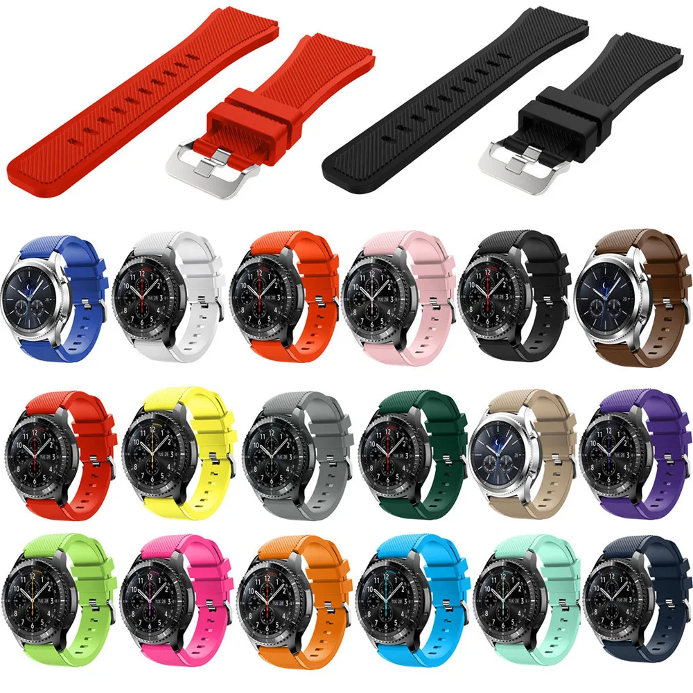 

22mm silicone band for Samsung Galaxy Watch 46mm/Gear S3 Frontier/Huawei Watch GT GT2 46mm/Huami Amazfit GTR 47mm correa strap