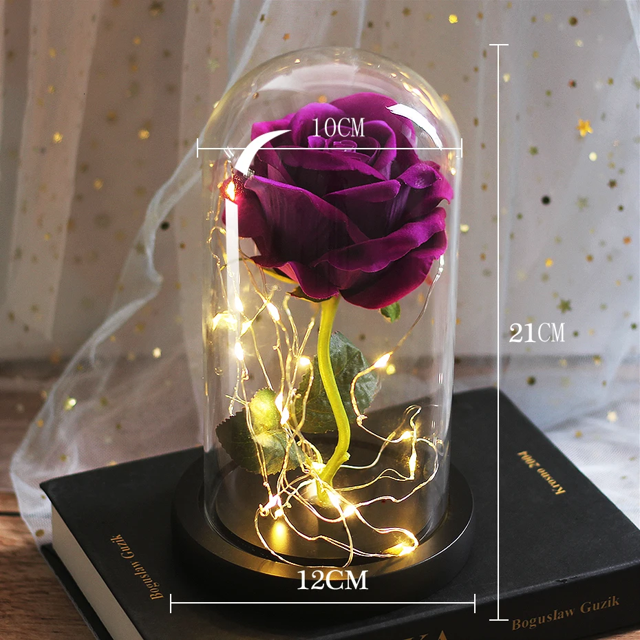 Immber Flora светящийся купол Красавица и Чудовище Роза светодиодный вечный Цветок День святого Валентина подарки на день рождения домашние вечерние Dekoration