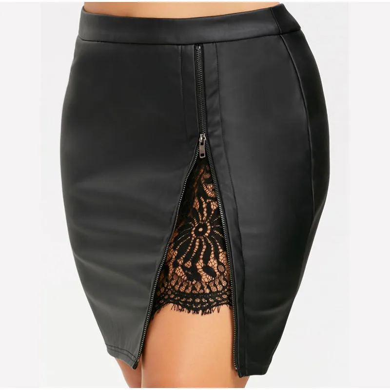 Юбка-карандаш большого размера плюс 4Xl 5Xl с кружевами в стиле пэчворк облегающая