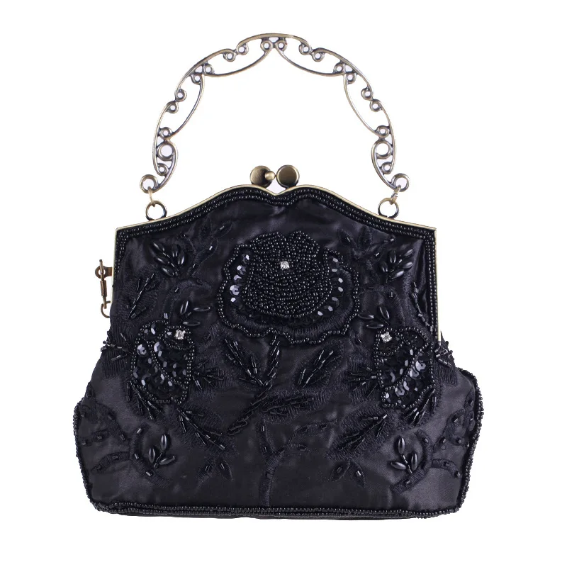Women's Vintage Style Beaded And Sequined Evening Bag Wedding Party Handbag Clutch Purse| |