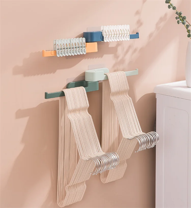 

Multifunction Clothes Hangers Shelf Rack Plastic Clothes Drying Towel Hanger Bar Space Saving Organizer