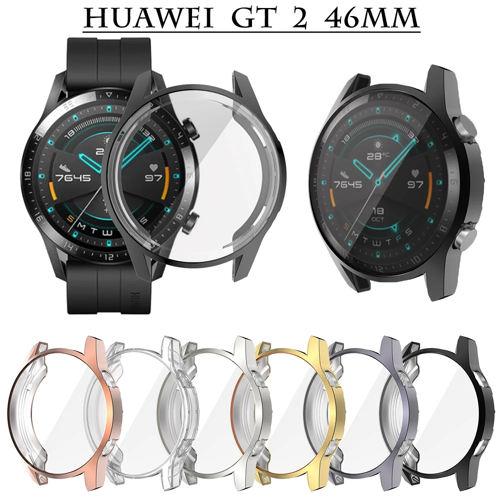 Тонкий противоударный чехол для Huawei Watch GT 2 46 мм 42 мягкий гибкий из ТПУ с покрытием
