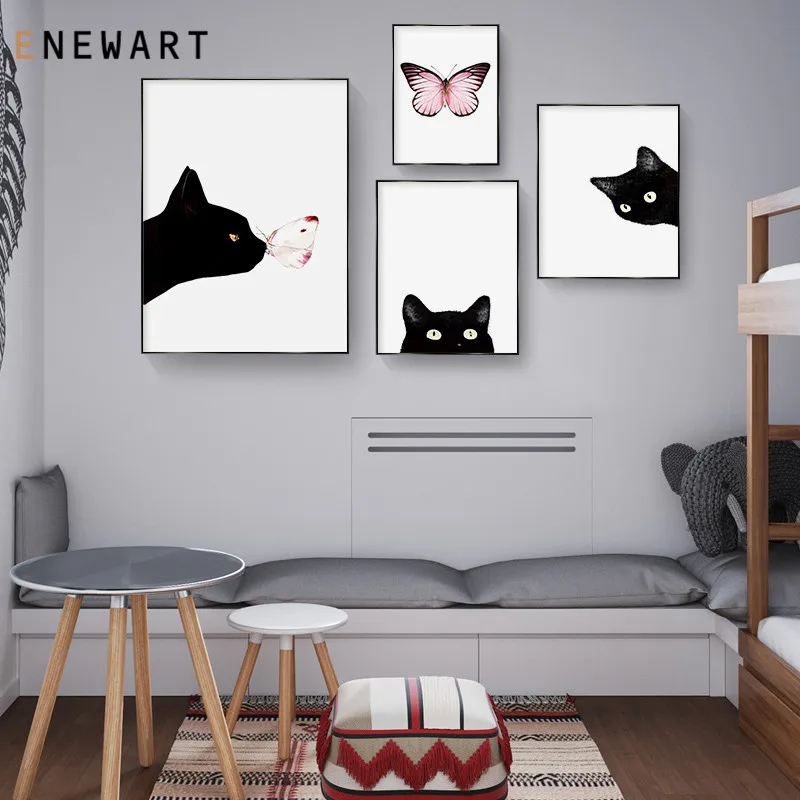 Картина на холсте с изображением бабочек в скандинавском стиле Симпатичные