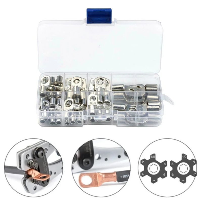 60 Pieces Tinned Copper Terminals Non Insulated Ferrules Pin Cord End Terminal Marine Grade Wire Lugs Connectors | Обустройство дома