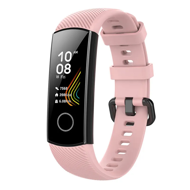 Pink strap Силиконовый ремешок для huawei honor band 5, умный Браслет, ремешок на запястье для honor band 4, резиновый браслет, умные Сменные аксессуары - Цвет: Pink strap