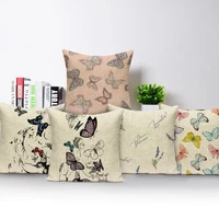 retro flower pillowcase cute butterflys pillow case office home decor pillow cover for living room sofa chair cushion case