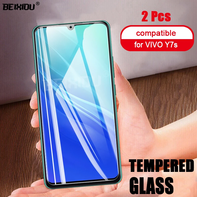 2 шт Полное закаленное стекло для VIVO Y7S защита экрана 2.5D 9h Vivo Y7s защитная пленка |