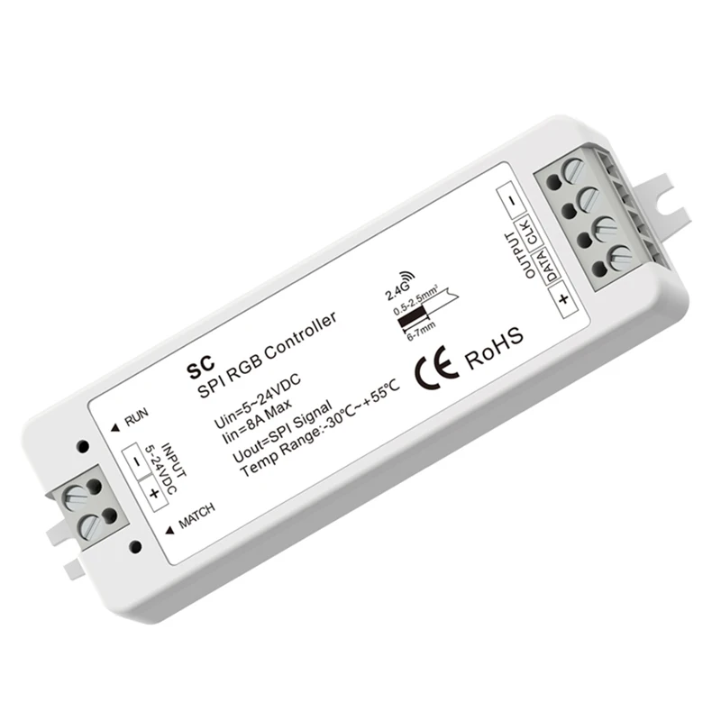 Светодиодный пиксельный контроллер 2 4G RF SPI SC + R9 постоянный ток 5 В 12 24