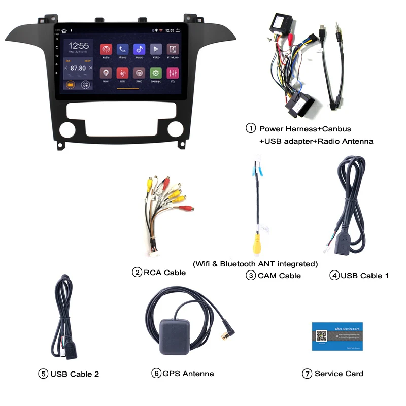 9 дюймов Android 8 1 автомобильный Dvd Gps плеер для Ford S Max 2007 2008 встроенный радио видео