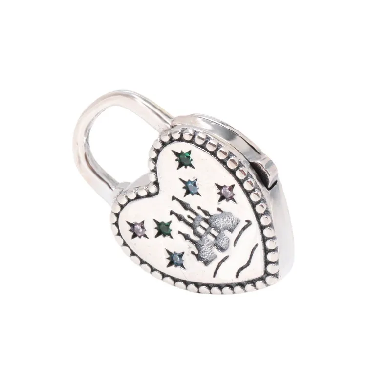 

Amas Real 925 Sterling Silver Heart Lock Castle Paradise Bracelet For Women Fit Original Brand Beads Charm Jewelry