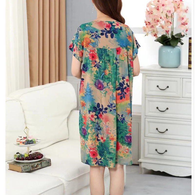 Ночная рубашка Женская Весенняя и летняя свободная хлопковая сексуальная ночная