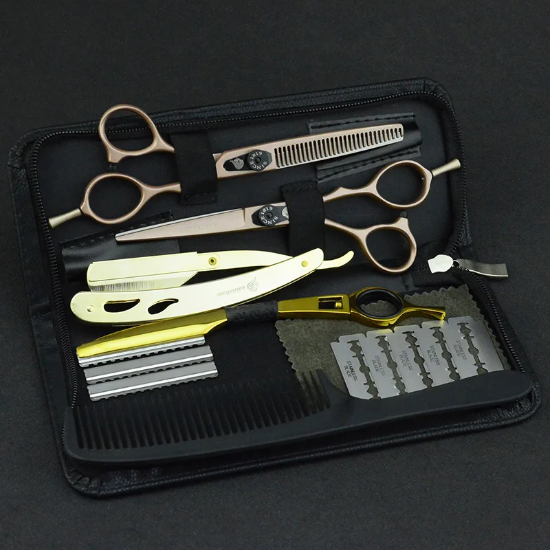 

Ножницы для волос univinlioins, 6 дюймов, розово-золотые ножницы, ножницы для волос, золотые Парикмахерские ножницы Бритва для стрижки, Профессиональный парикмахерский набор