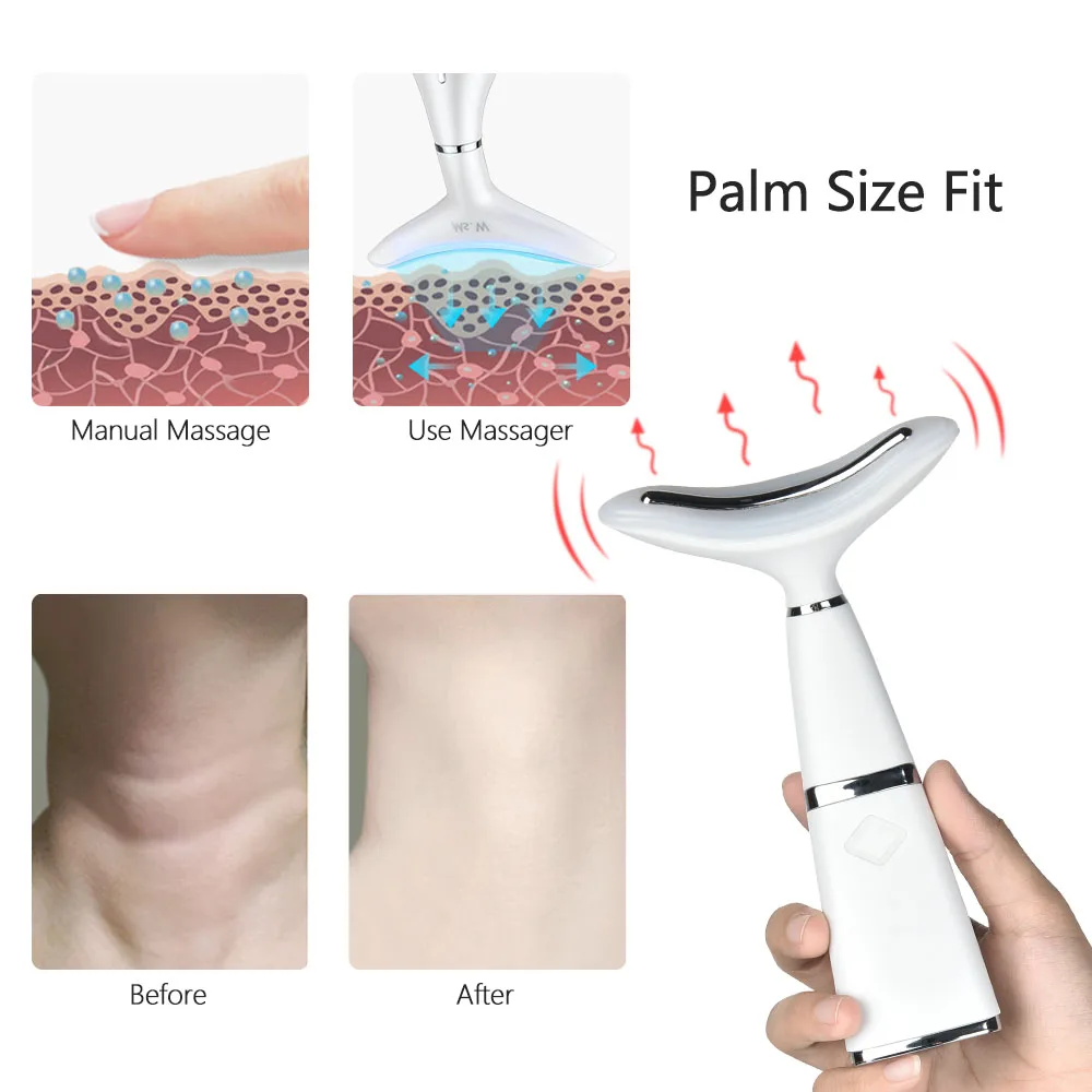 

LED Photon Therapy Facial Neck Massager Wrinkle Removal skin care tools skin tightening Reduce Double Chin Skin Lifting device