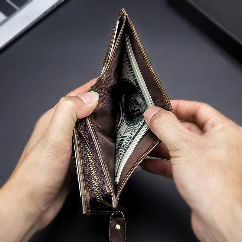 BULLCAPTAIN 100% натуральная кожа мужской Rfid кошелек многофункциональная сумка для