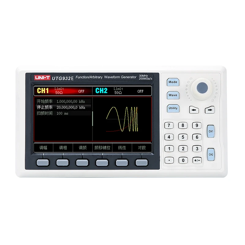 UNI-T UTG932E 30MHz UTG962E функция 60MHz/произвольный генератор сигналов 1μHz 4 3 Inch DDS поддержка
