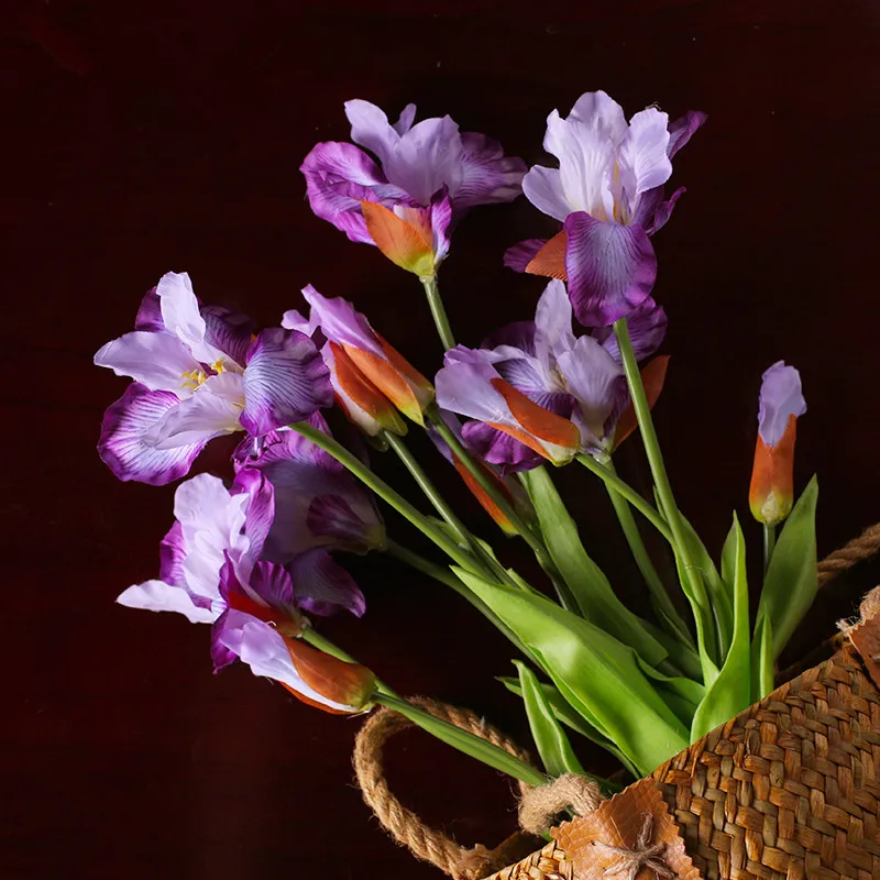 Искусственные цветы в европейском стиле 3 шт. Красивые реальные ощущения