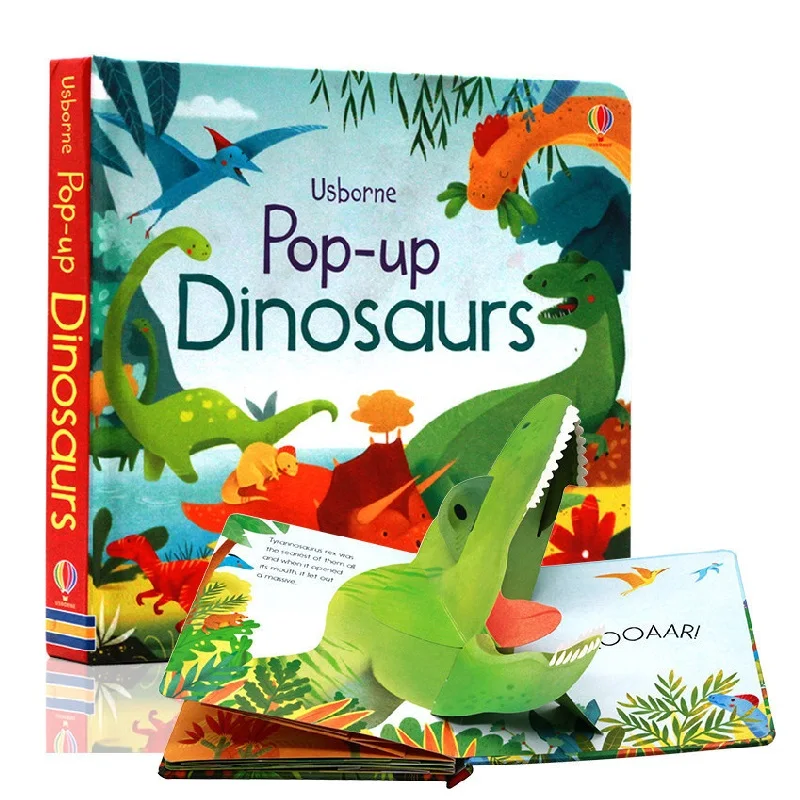 От 3 до 6 лет Usborne всплывающие динозавры английский образовательный 3d альбом с