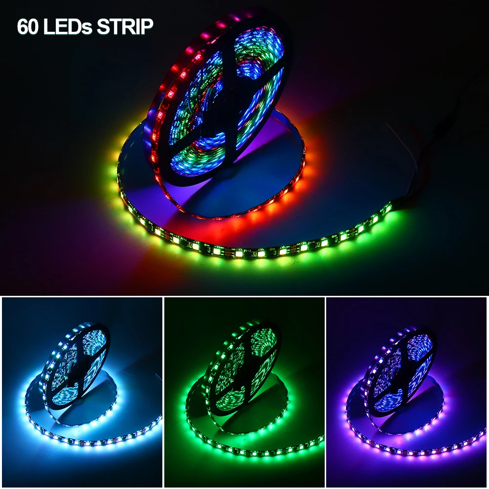 DC12V WS2811 5050 RGB адресуемый светодиодный пиксельный светильник, полноцветная светодиодная лента, гибкая лента, цифровая светодиодная лента, 1 IC контроль, 3led