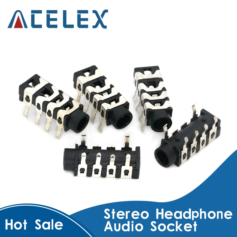 

10 шт. 3,5 мм 6-контактный стерео разъем для наушников аудиоразъем PJ313 4-секционный 6-контактный