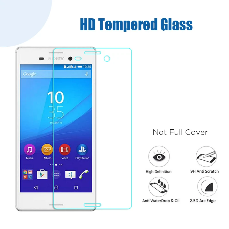 Защитное стекло закаленное для Sony Z R1 Plus T2 Ultra T3 9H M M2 M4 Aqua M5 HD|Защитные стёкла и