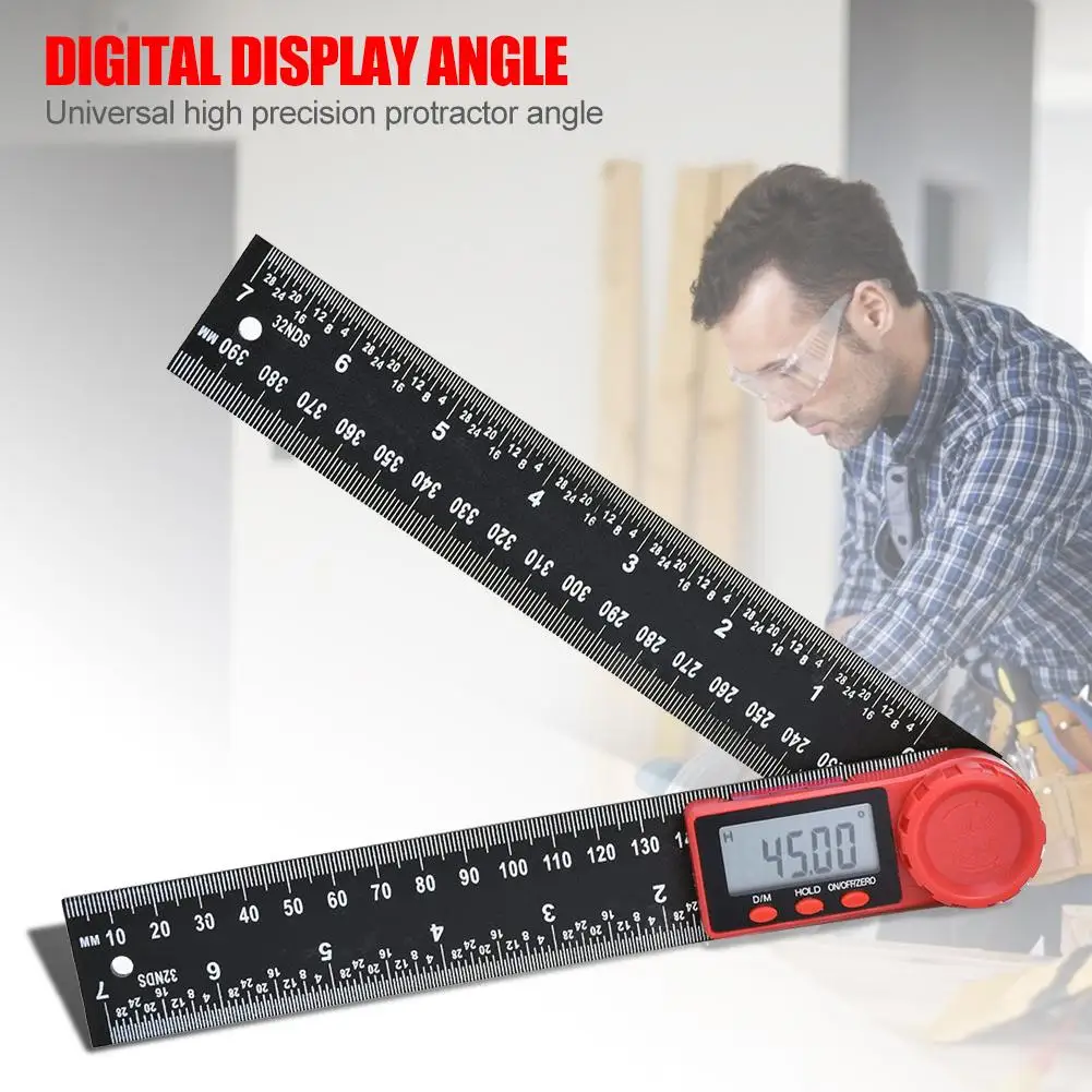 

200mm Digital Protractor Ruler Inclinometer Goniometer Level Measuring Tool Stainless Steel 360 degree goniometer inclinometer