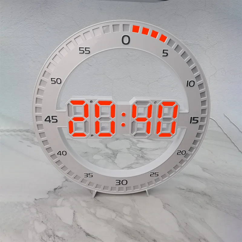 

Upgrade! Hollow 3D LED Wall Clock Creative alarm clock Automatic dimming LED decorative clock Desktop/hanging dual-purpose clock