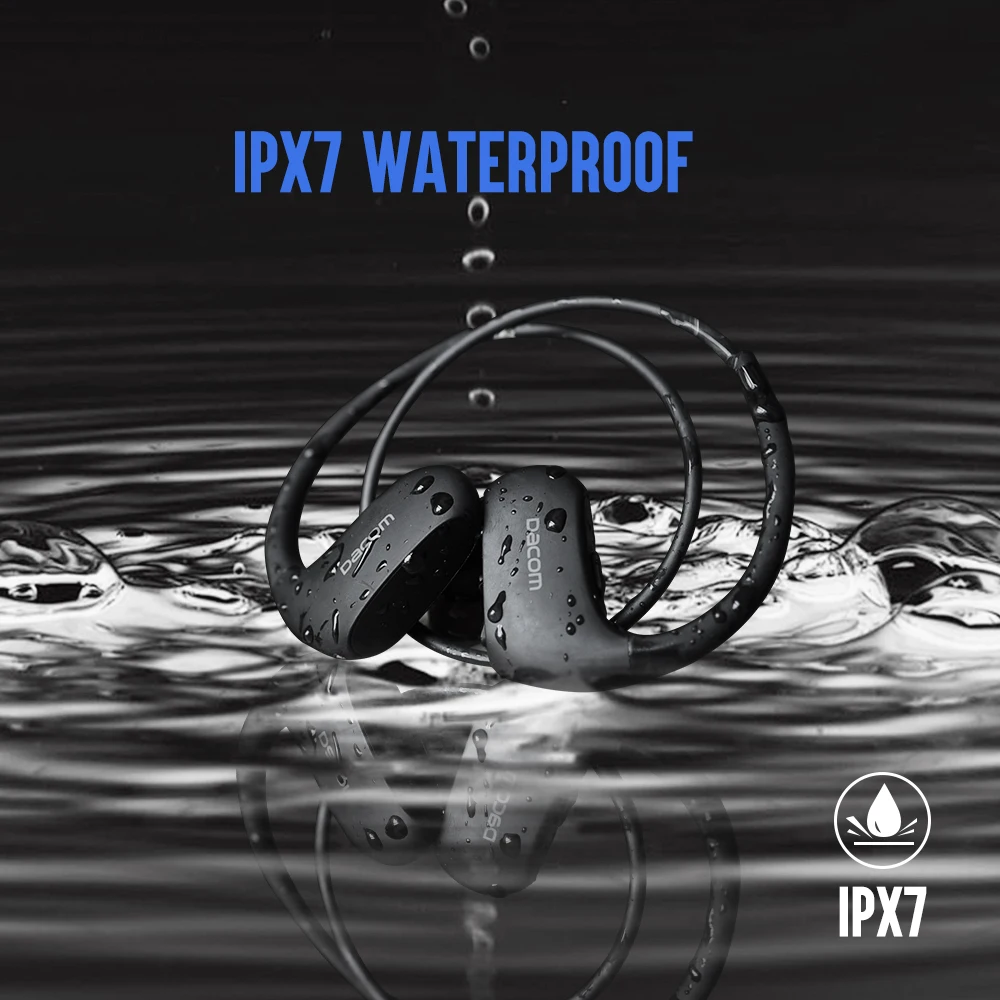 DACOM L05 IPX7 водонепроницаемые беспроводные наушники, стерео наушники с глубоким басом, Bluetooth, спортивные наушники, гарнитура с микрофоном, свободные руки