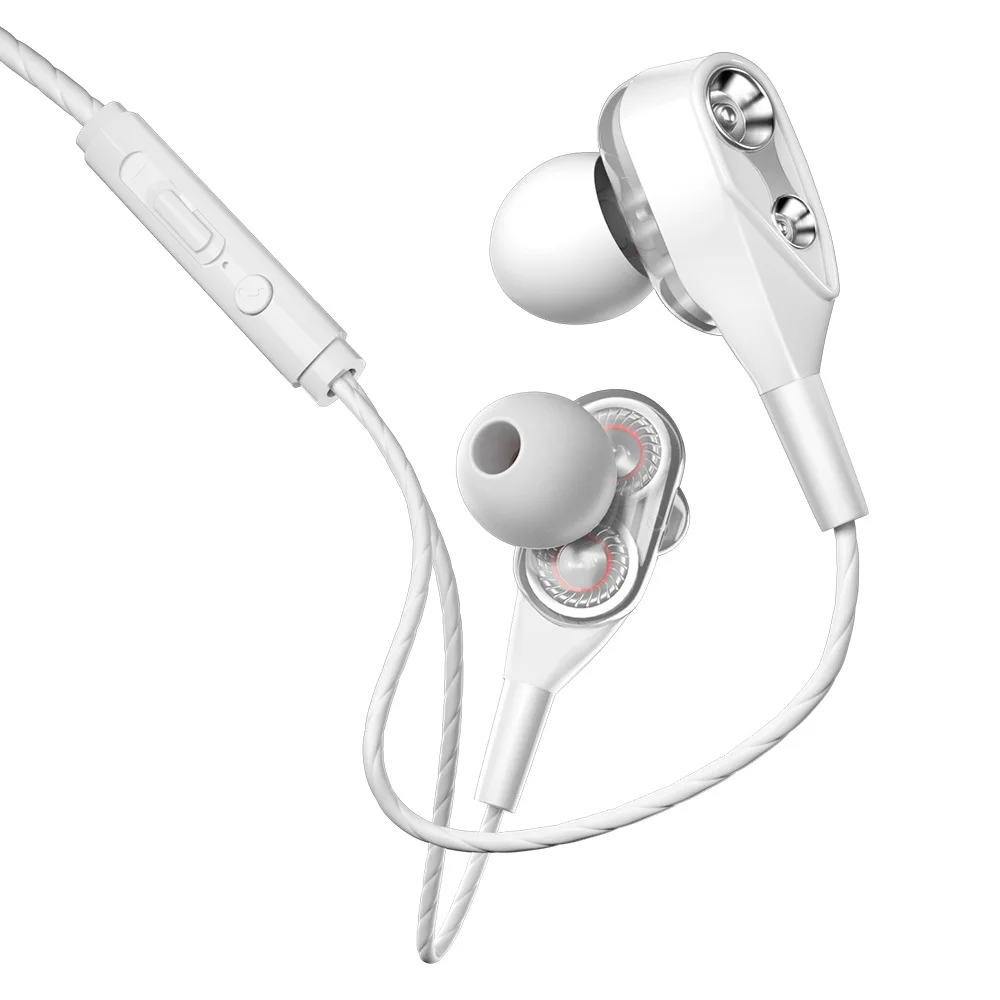 

Quad-core Dual-moving Coil Headset Copper Ring Speaker Wired Headset Headset In-ear Sports Noise Reduction Subwoofer Headset