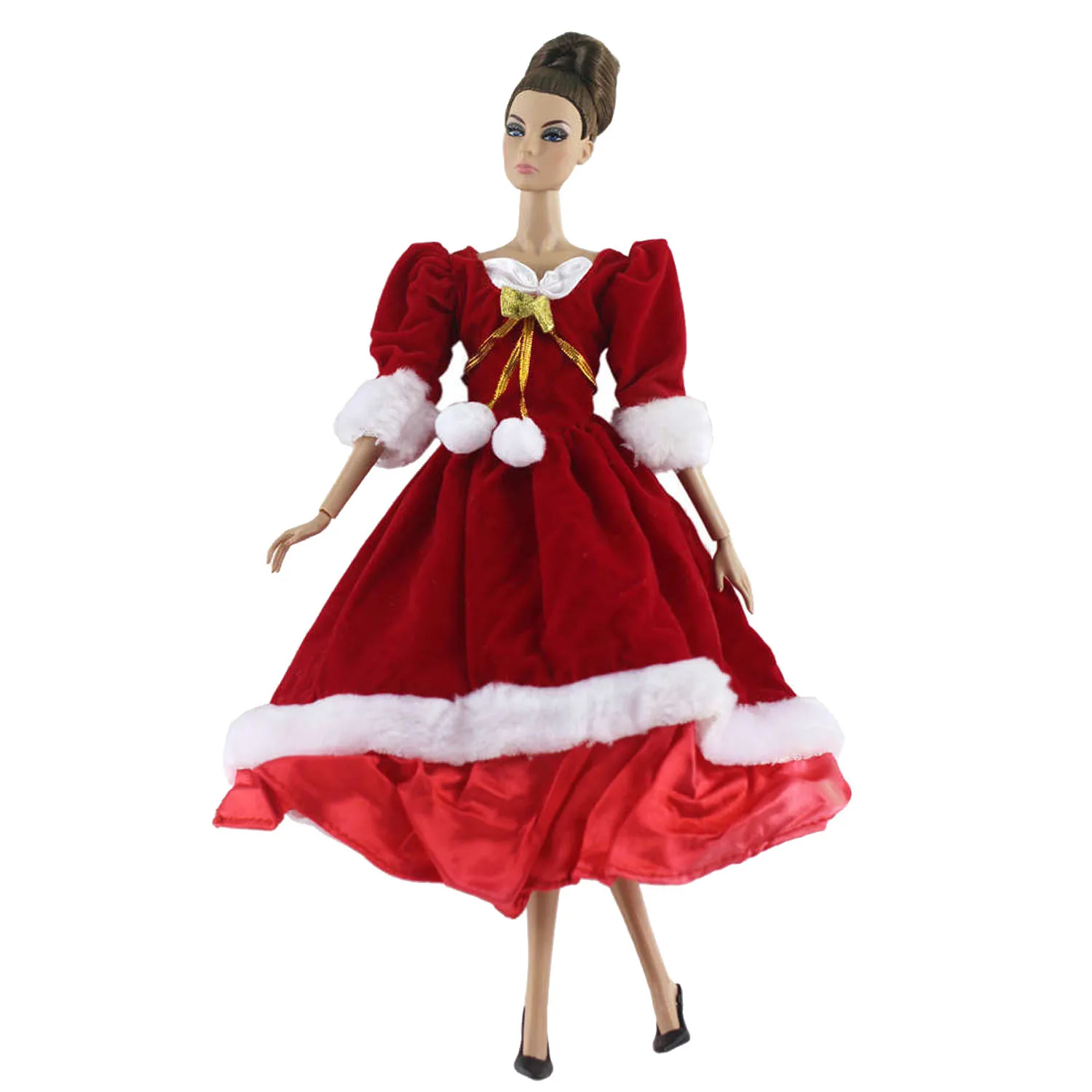 Besegad Модное Элегантное рождественское праздничное платье наряд костюм кукольные