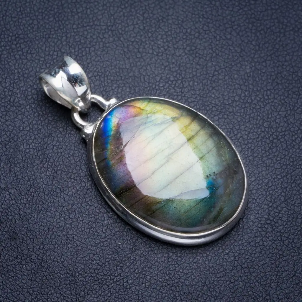 Натуральный Синий огненный Лабрадорит ручной работы уникальный 925 пробы