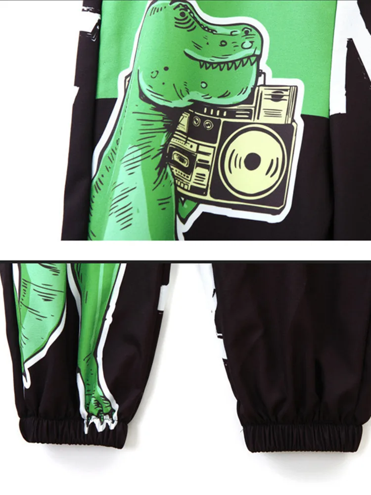 

Streetwear Oversized Loose Playsuits Short sleeve Sling Romper Rock dinosaur bodysuit ladies Thin jumpsuit women summer 2020 new