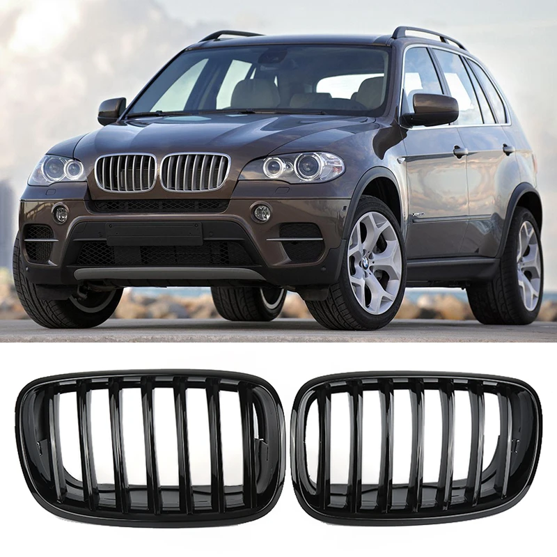 Глянцевая черная передняя решетка радиатора для BMW X5 E70 2007 2008 2009 2010 2011 2012