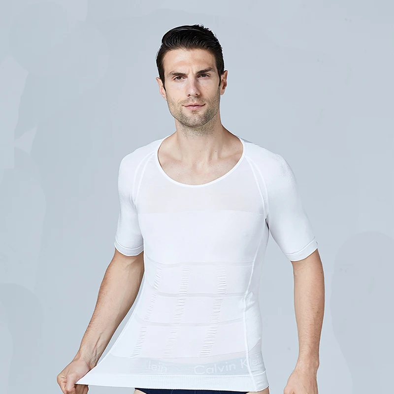 

Men's Underwear Corset Round Neck T-Shirt Bodysuit Waist Slimming Shaper Compression Abdomen Tummy Belly Control Slim Waist