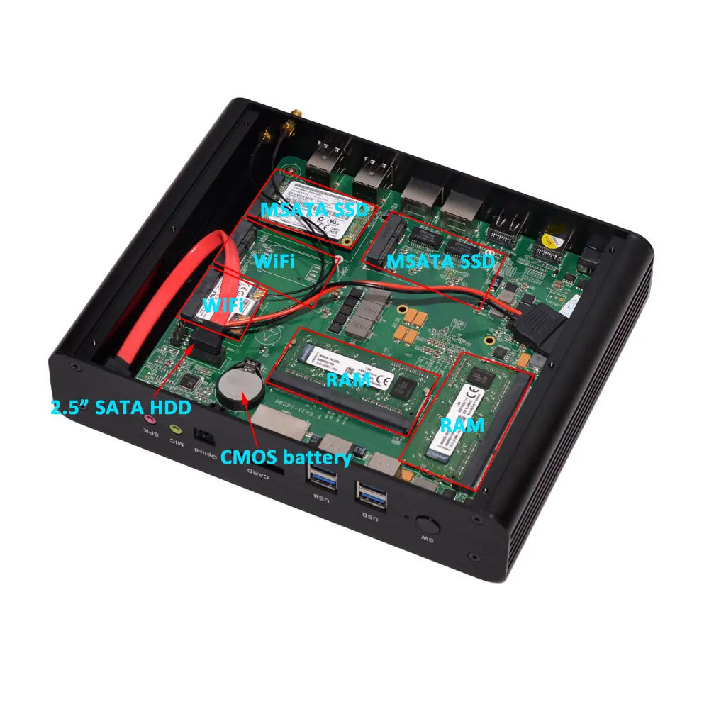Мини-ПК Windows i7 5500U i5 5200U i3 5005U 2 LAN * HDMI 1 оптический системный блок HTPC Nuc