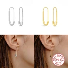 MC женщина серьги 925 пробы серебро квадратный штифт цирконами маленькая серьга-кольцо для вечерние шоу на сцене нарядное Pendientes плата 925