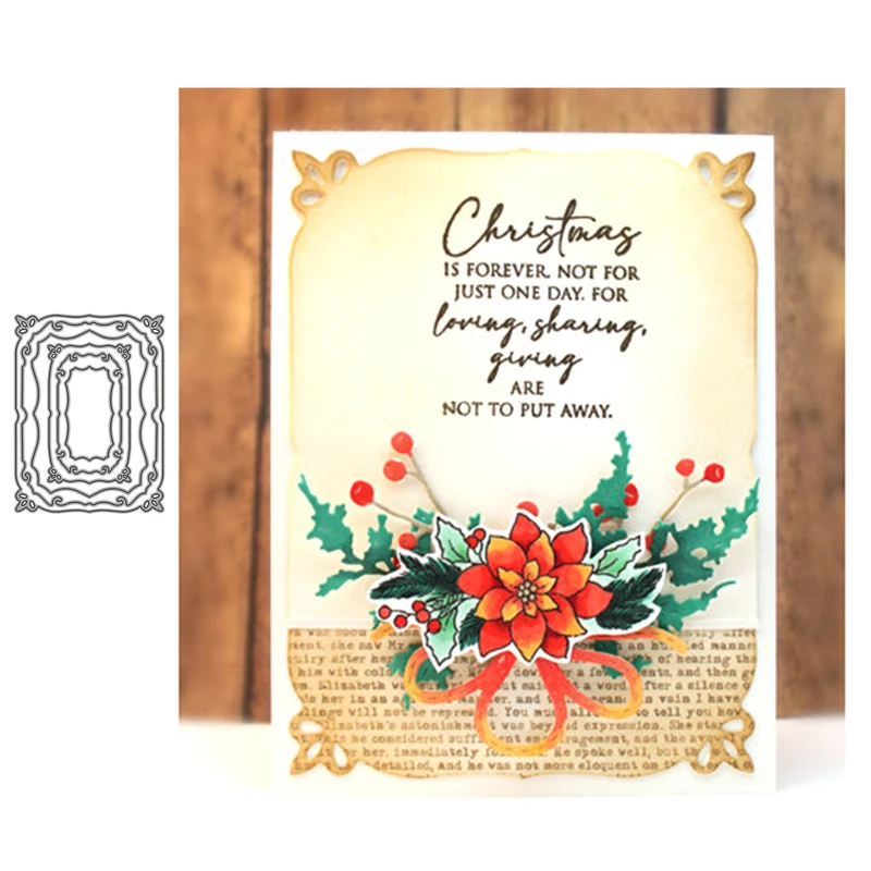 

New Book Page Border Cutting Dies Stamps Dies Scrapbooking Mold Cut DIY Handmade Tools Craft Decoration Metal Die Cuts New 2021