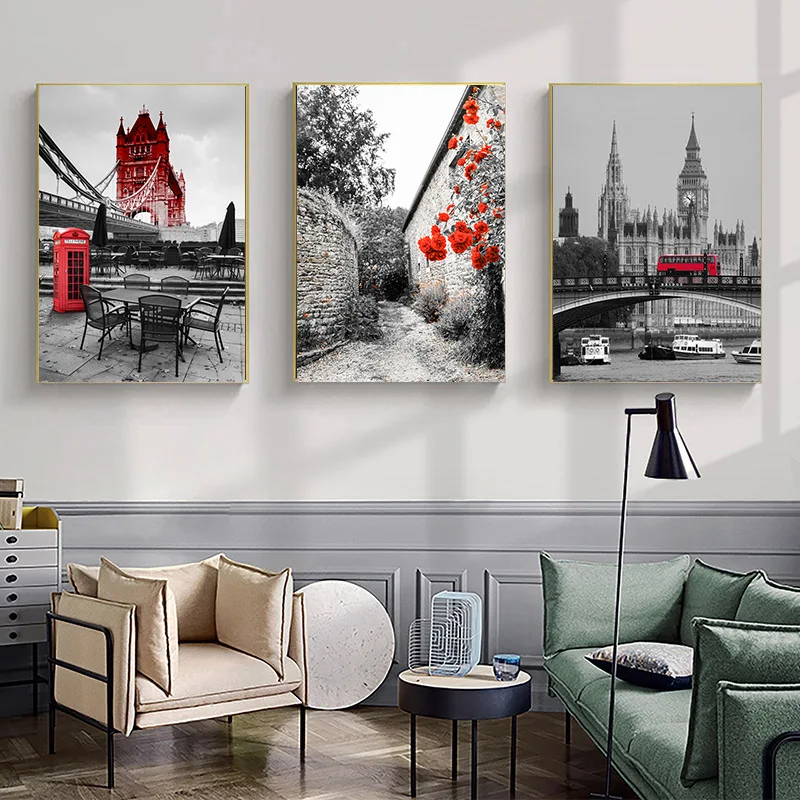 Пары башня фотография пейзаж холст настенный Декор для дома Скандинавская