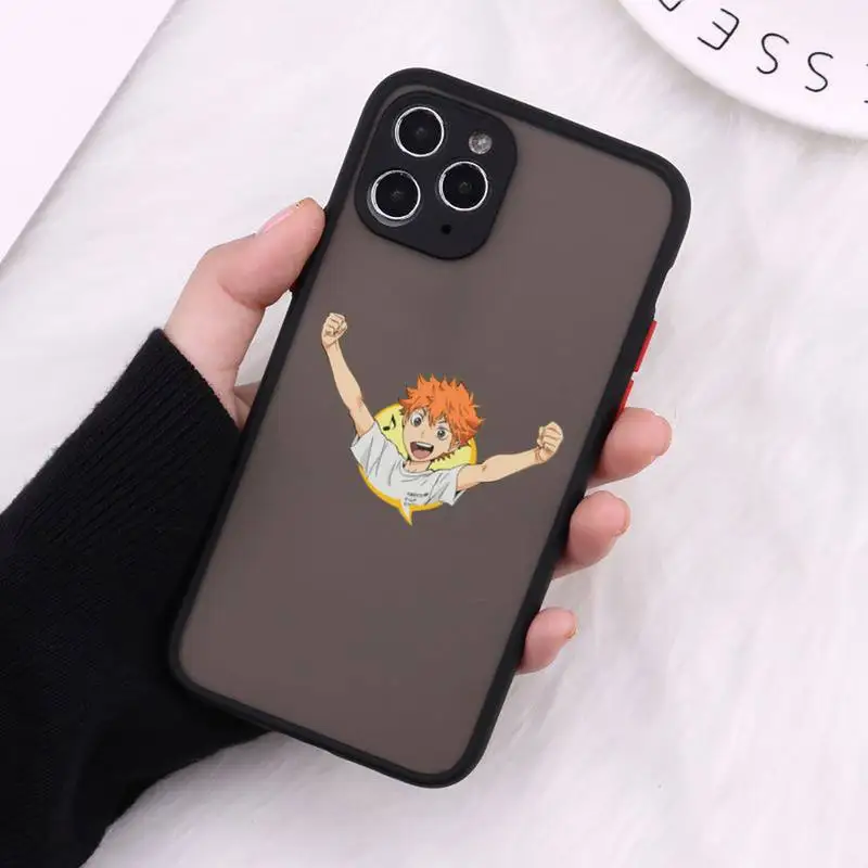 

Haikyuu Hinata attacks Anime Phone Case Matte For iPhone 12 Mini 11 Pro XR XS Max 7 8 Plus X Hard PC Back Cover