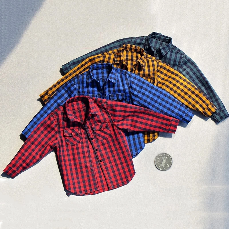 

1/6 Scale Classic Plaid Shirt Coat Female And Male Clothes Fit For 12" Figure Action Model Accessory In Stock