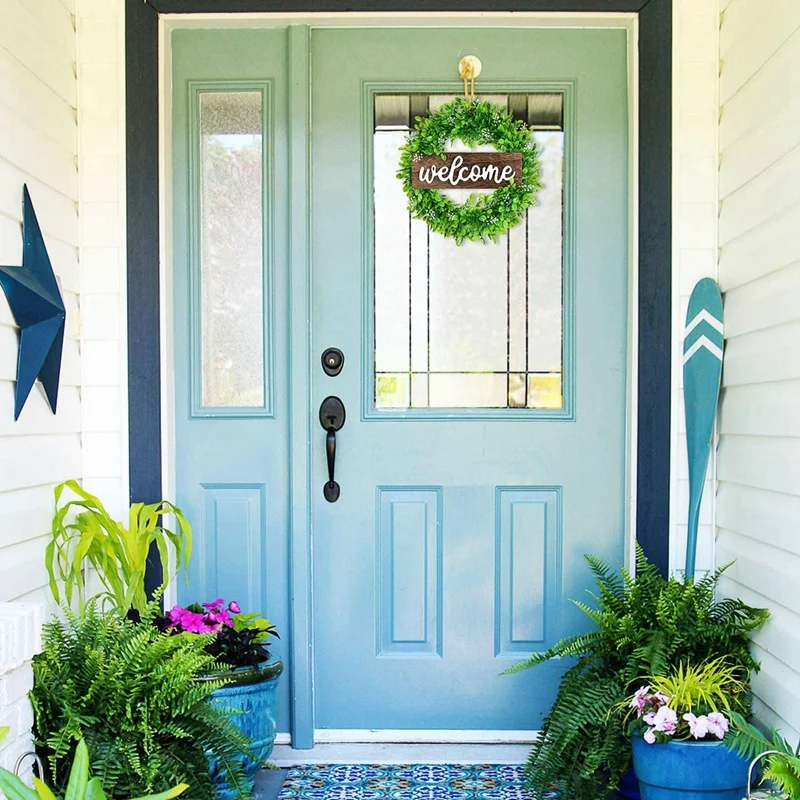 Искусственный венок из бокса для украшения входной двери украшение крыльца с