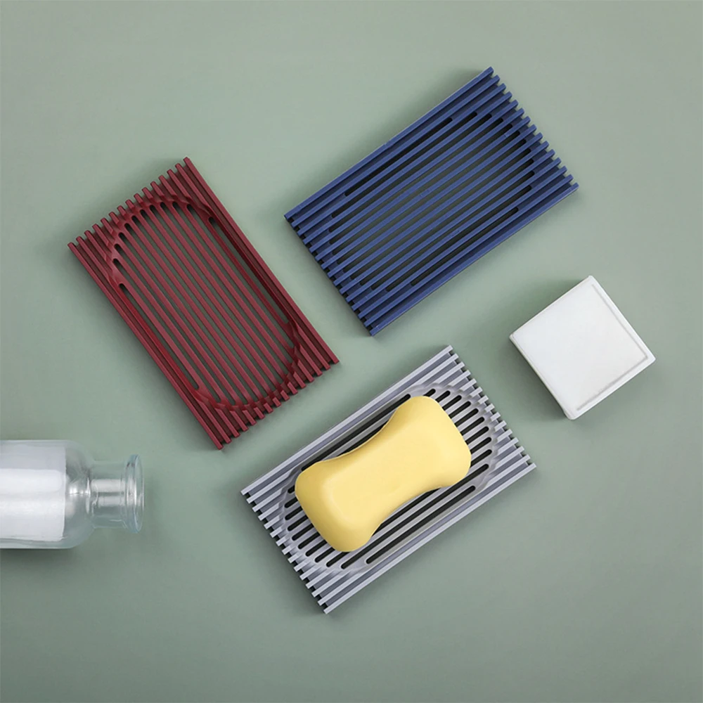 

Soap Box Drain Soap Holder Creative Both Sides Shower Supplies Storage Tray for Bathroom KItchen Counter