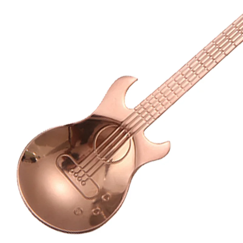 Новая красочная гитара искусственные столовые приборы ложка для чая