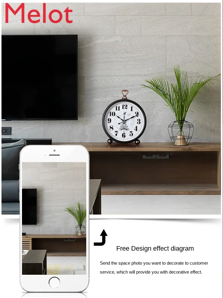 

Desktop Clock Seat Clock Living Room Decoration Large Desk Clock Clock Desktop Bedroom and Household Pendulum Clock