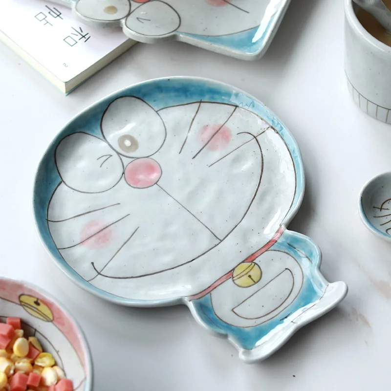 Креативная керамическая тарелка/Ложка/миска DORAEMON специальная чашка с прорезями