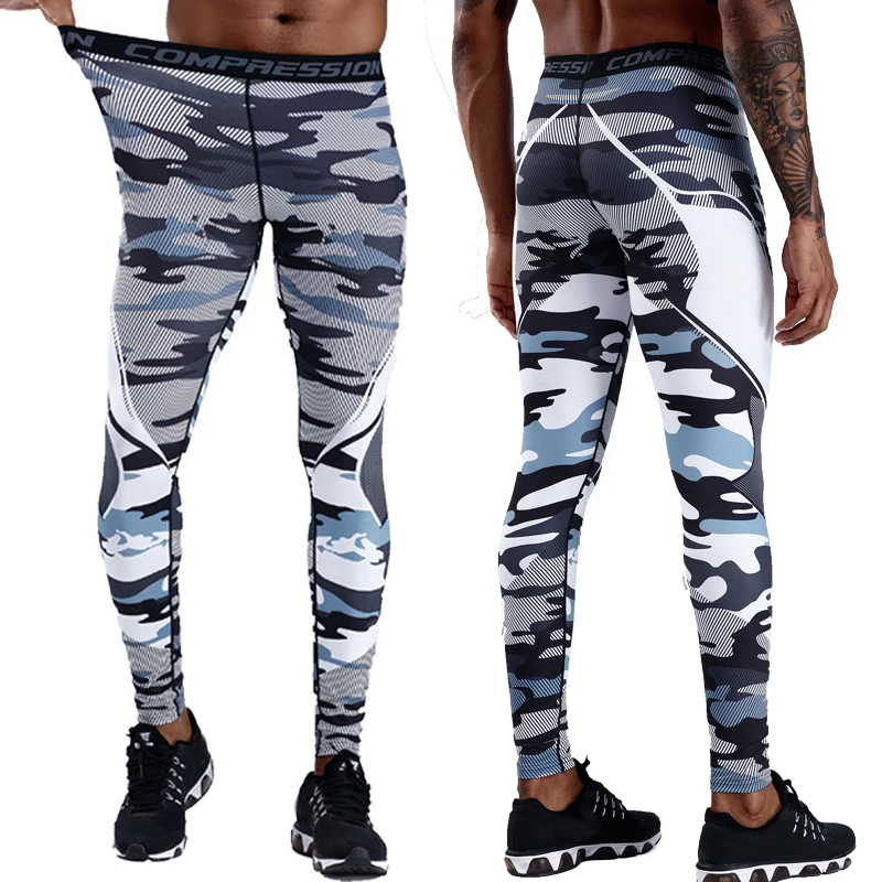 

New Men's Running Tights Compression Sport Leggings Gym Fitness Sportswear Run Jogging Pants Men Camouflage Football Trousers