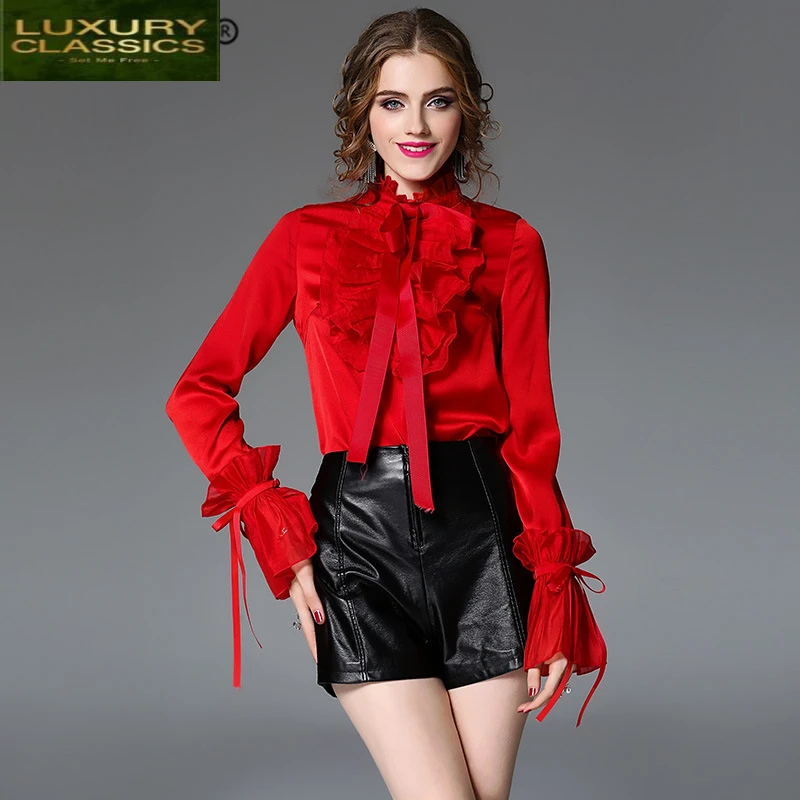 Shirt Vintage Women Blouse Womens Tops and Blouses Elegant Long Sleeve Shirts Office Wear Korean Fashion Clothing 4778