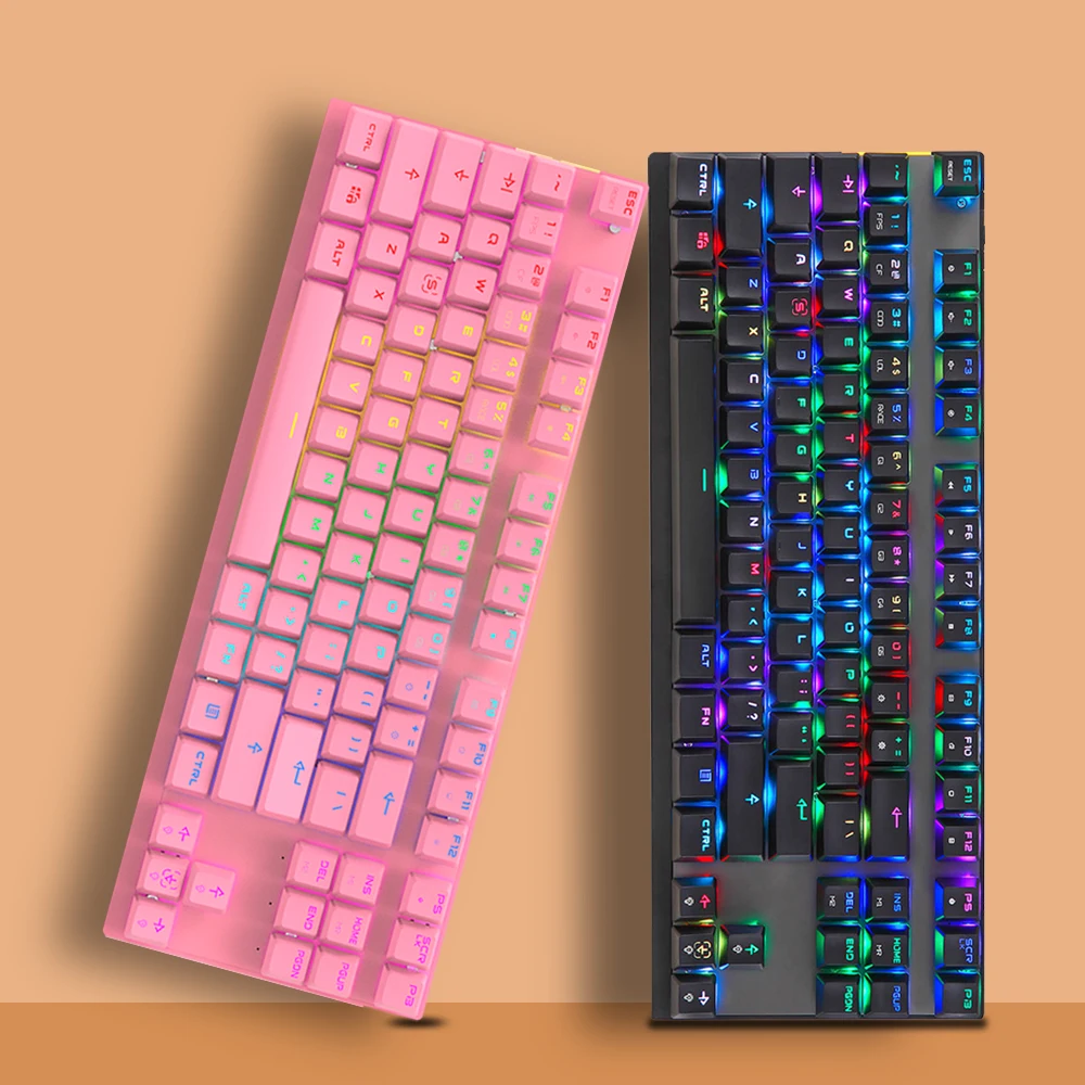 Клавиатура Motospeed игровая Механическая Проводная USB 87 клавиш красный